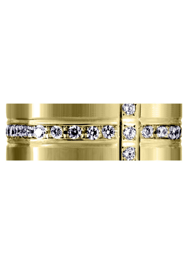 Yellow Gold Diamond Mens Wedding Band | 0.51 Carats | Satin Finish (Tate)