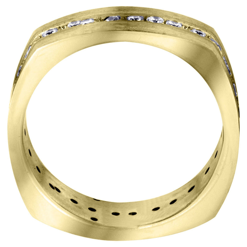 Yellow Gold Diamond Mens Wedding Band | 0.51 Carats | Satin Finish (Tate)