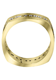 Yellow Gold Diamond Mens Wedding Band | 0.51 Carats | Satin Finish (Tate)