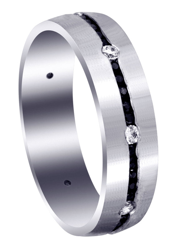 Diamond Mens Wedding Band | 0.24 Carats | Satin Finish (Malcolm)