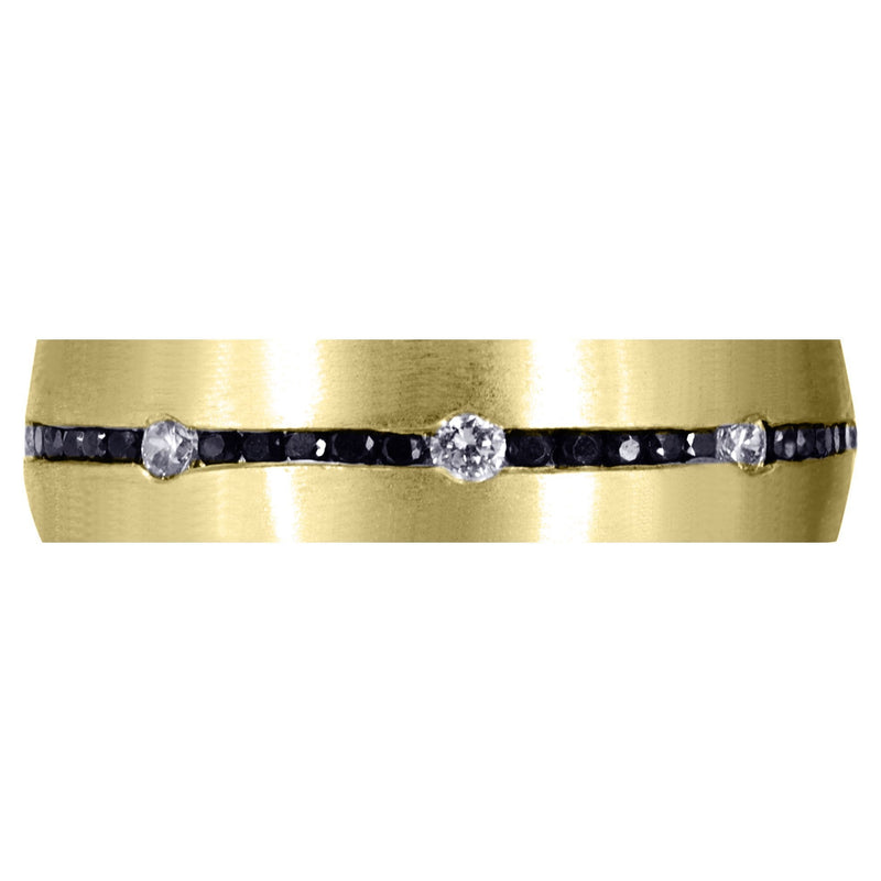 Yellow Gold Diamond Mens Wedding Band | 0.24 Carats | Satin Finish (Malcolm)