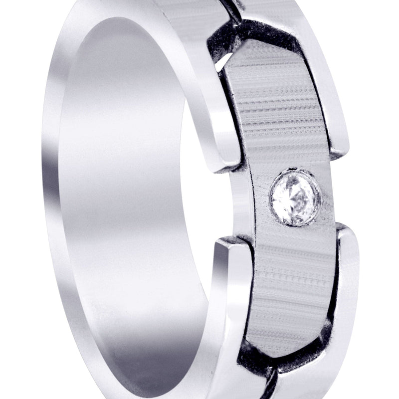 Diamond Mens Wedding Band | 0.07 Carats | Satin Finish (Porter)