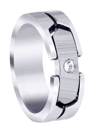 Diamond Mens Wedding Band | 0.07 Carats | Satin Finish (Porter)