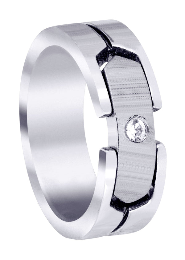 Diamond Mens Wedding Band | 0.07 Carats | Satin Finish (Porter)