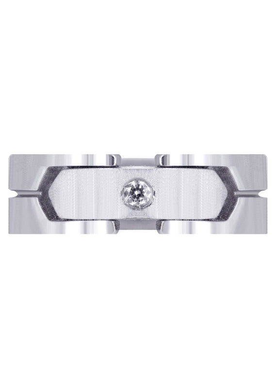 Diamond Mens Wedding Band | 0.07 Carats | Satin Finish (Porter)