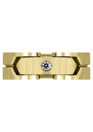Yellow Gold Diamond Mens Wedding Band | 0.07 Carats | Satin Finish (Porter)