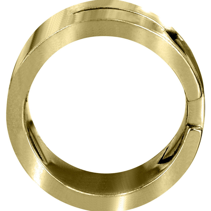 Yellow Gold Diamond Mens Wedding Band | 0.07 Carats | Satin Finish (Porter)
