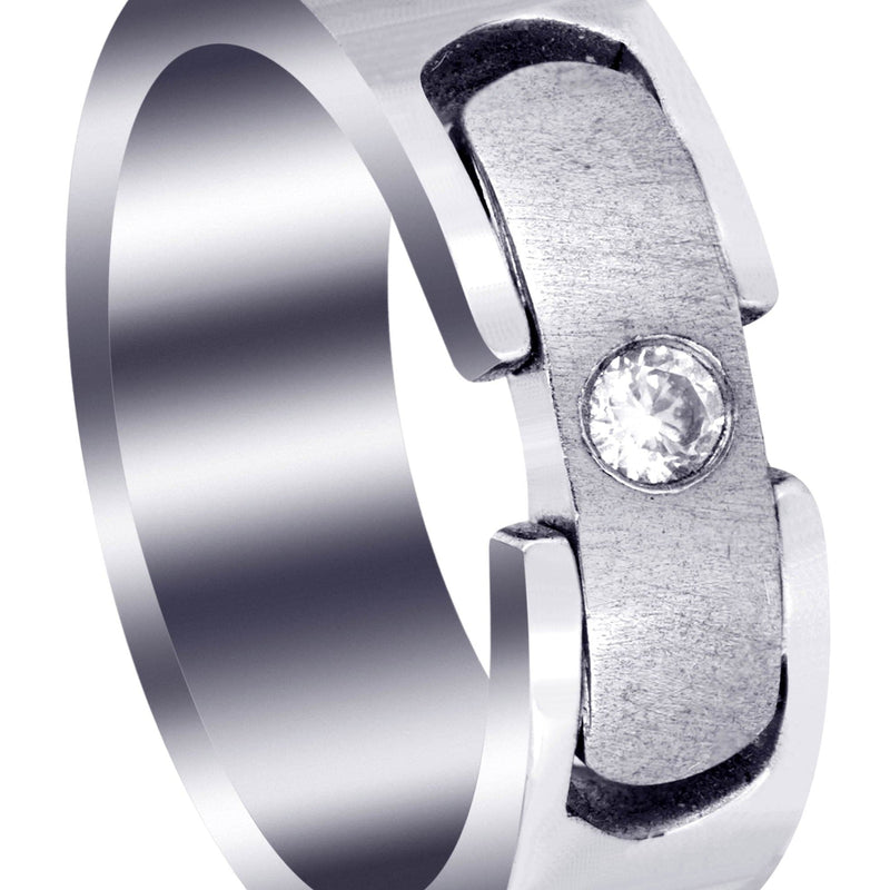 Diamond Mens Wedding Band | 0.07 Carats | Satin Finish (Rory)