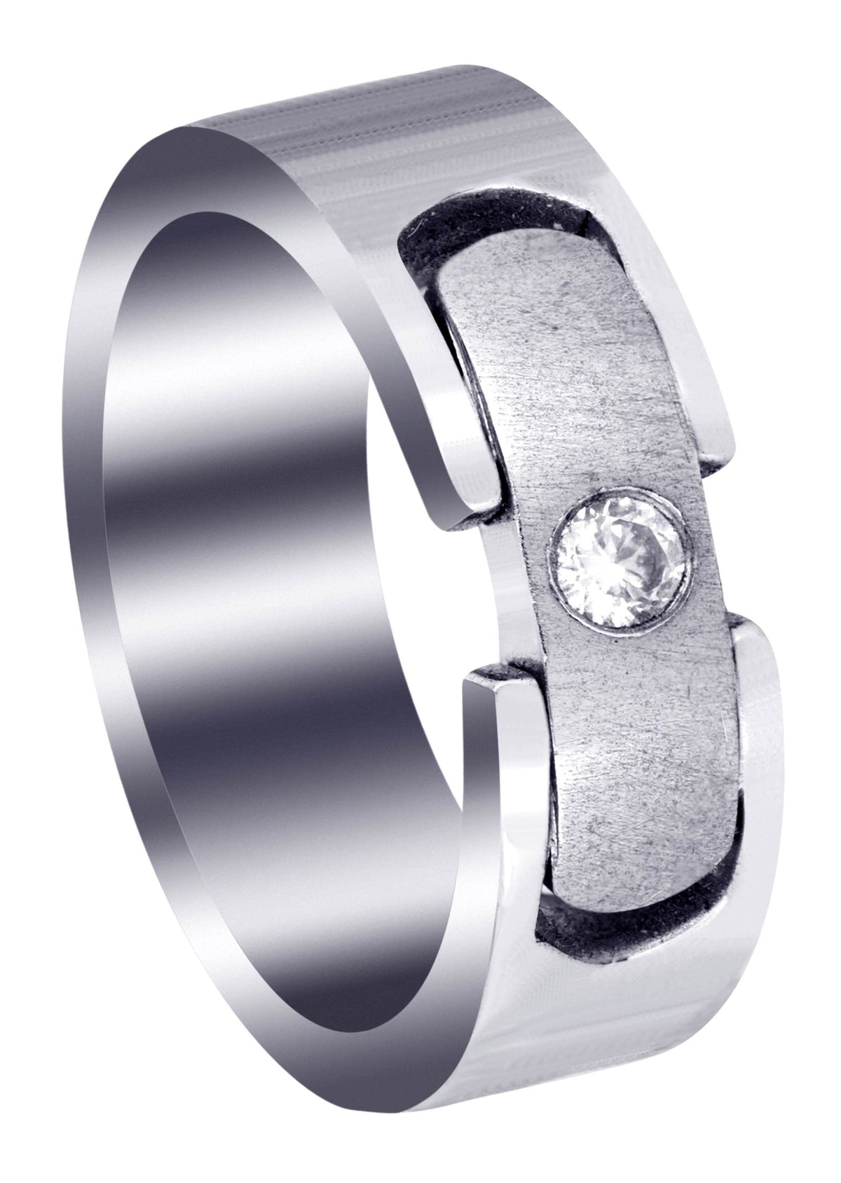 Diamond Mens Wedding Band | 0.07 Carats | Satin Finish (Rory)