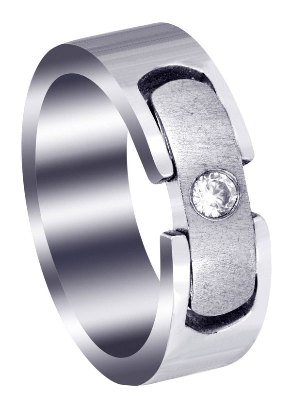 Diamond Mens Wedding Band | 0.07 Carats | Satin Finish (Rory)