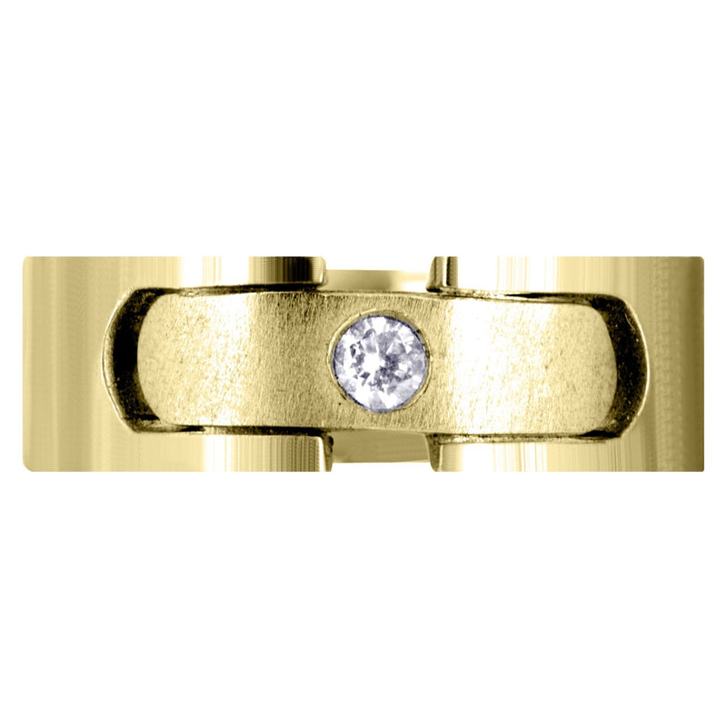 Yellow Gold Diamond Mens Wedding Band | 0.07 Carats | Satin Finish (Rory)