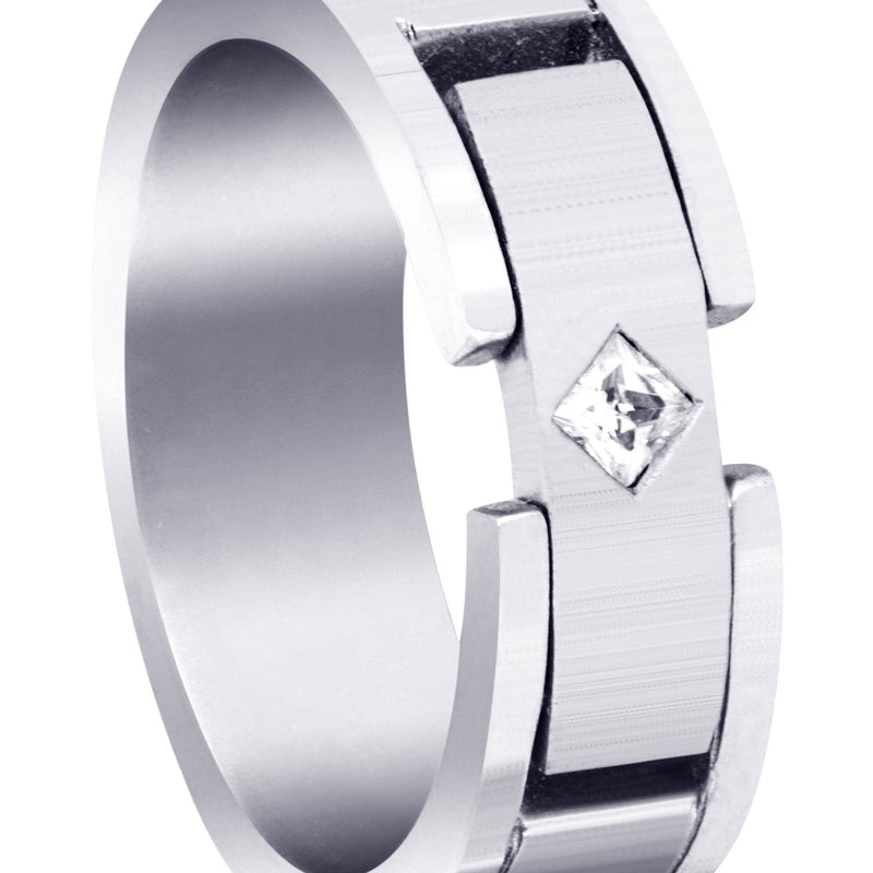 Diamond Mens Wedding Band | 0.07 Carats | Satin Finish (Leland)