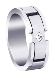 Diamond Mens Wedding Band | 0.07 Carats | Satin Finish (Leland)