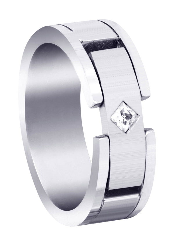 Diamond Mens Wedding Band | 0.07 Carats | Satin Finish (Leland)