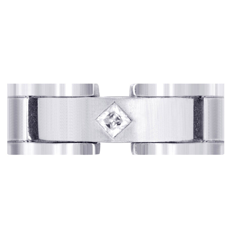 Diamond Mens Wedding Band | 0.07 Carats | Satin Finish (Leland)