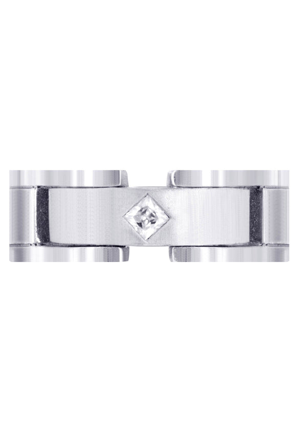 Diamond Mens Wedding Band | 0.07 Carats | Satin Finish (Leland)