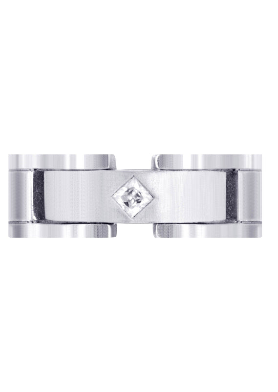 Diamond Mens Wedding Band | 0.07 Carats | Satin Finish (Leland)