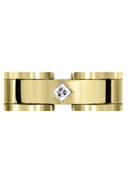 Yellow Gold Diamond Mens Wedding Band | 0.07 Carats | Satin Finish (Leland)