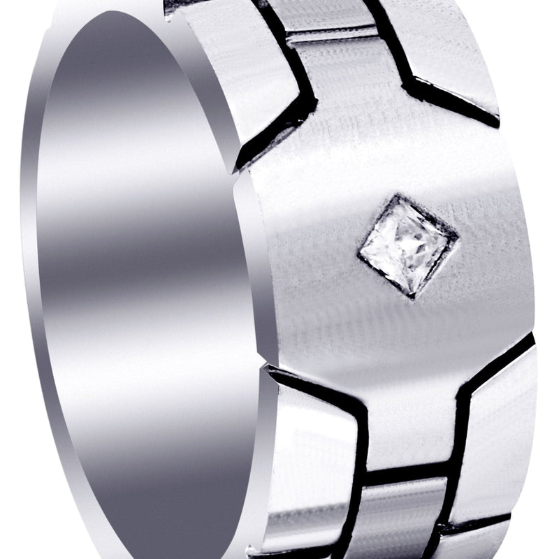 Diamond Mens Engagement Ring | 0.1 Carats | Satin Finish (Ellis)