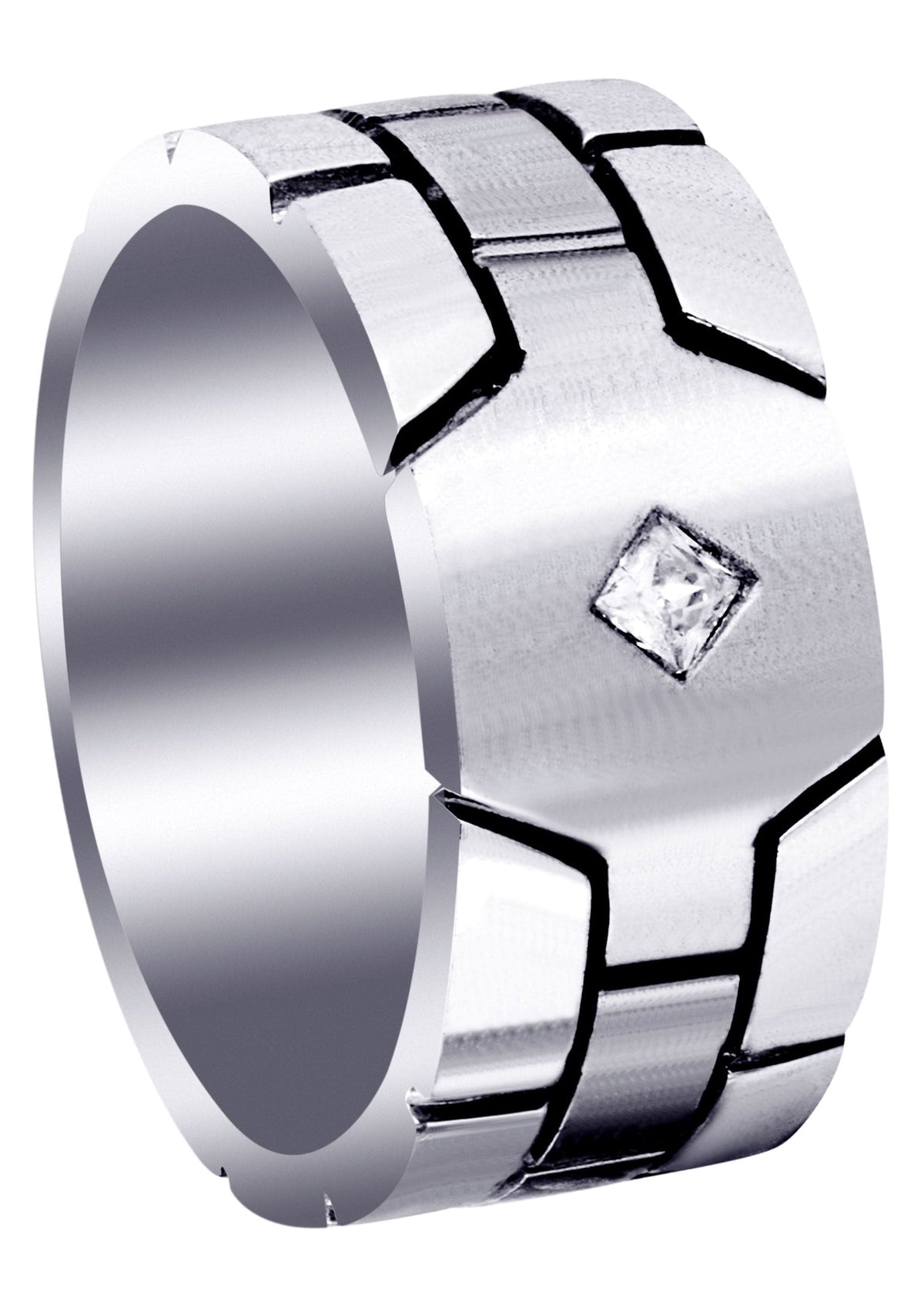 Diamond Mens Engagement Ring | 0.1 Carats | Satin Finish (Ellis)