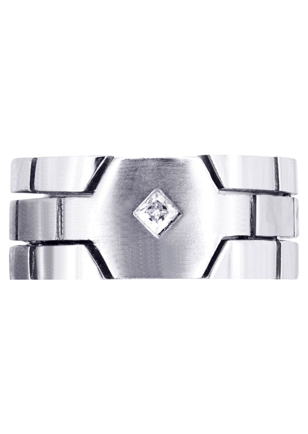Diamond Mens Engagement Ring | 0.1 Carats | Satin Finish (Ellis)