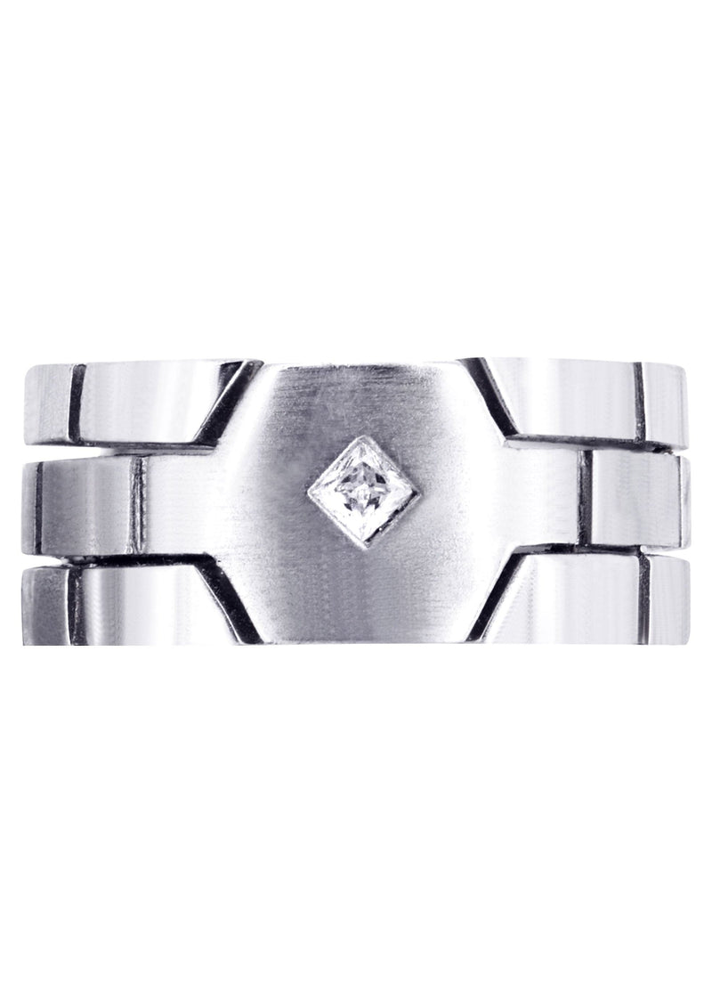 Diamond Mens Engagement Ring | 0.1 Carats | Satin Finish (Ellis)