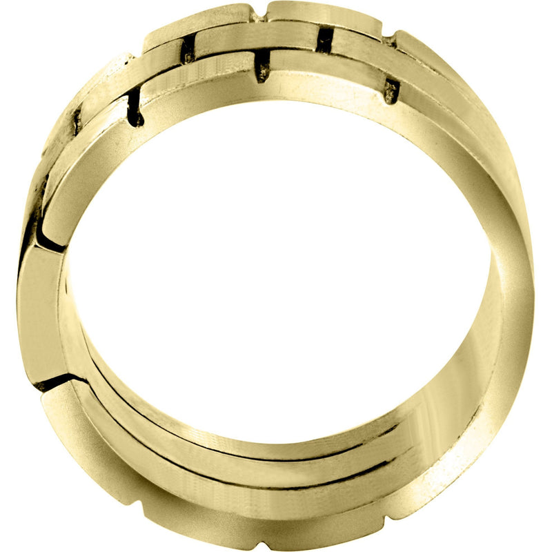 Yellow Gold Diamond Mens Engagement Ring | 0.1 Carats | Satin Finish (Ellis)