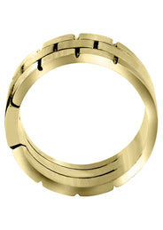 Yellow Gold Diamond Mens Engagement Ring | 0.1 Carats | Satin Finish (Ellis)
