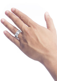 Diamond Mens Engagement Ring | 0.1 Carats | Satin Finish (Ellis)