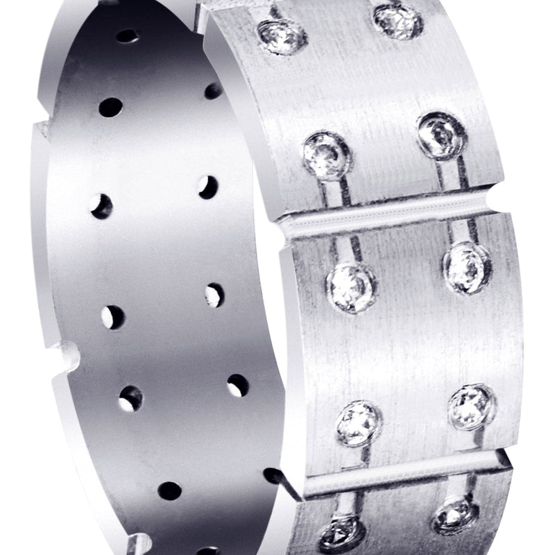 Diamond Mens Wedding Band | 0.48 Carats | Satin Finish (Ace)