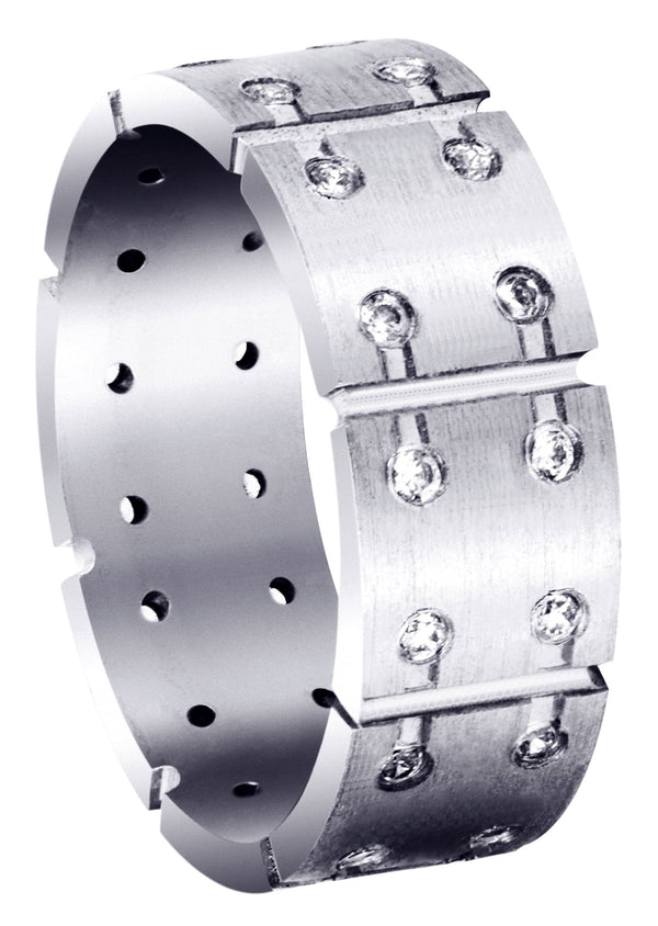Diamond Mens Wedding Band | 0.48 Carats | Satin Finish (Ace)