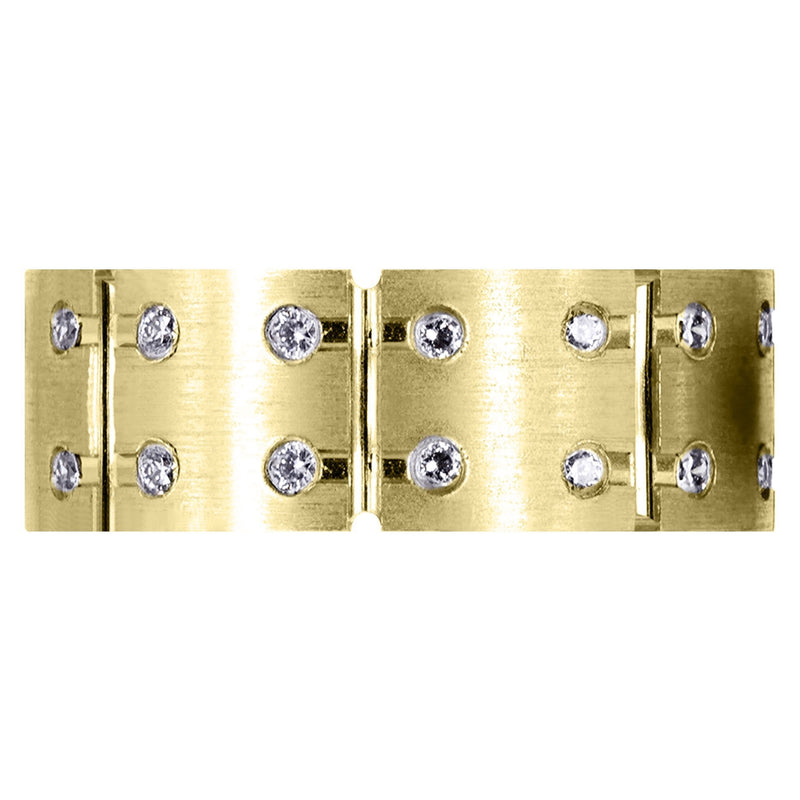 Yellow Gold Diamond Mens Wedding Band | 0.48 Carats | Satin Finish (Ace)