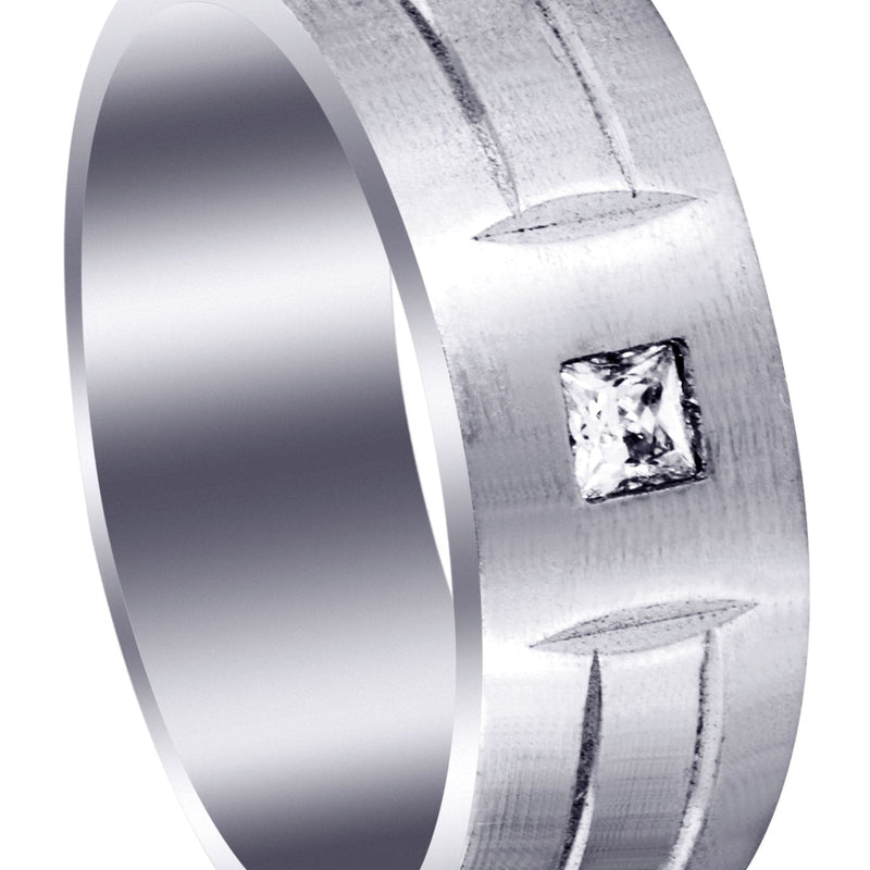 Diamond Mens Engagement Ring | 0.17 Carats | Satin Finish (Gerardo)