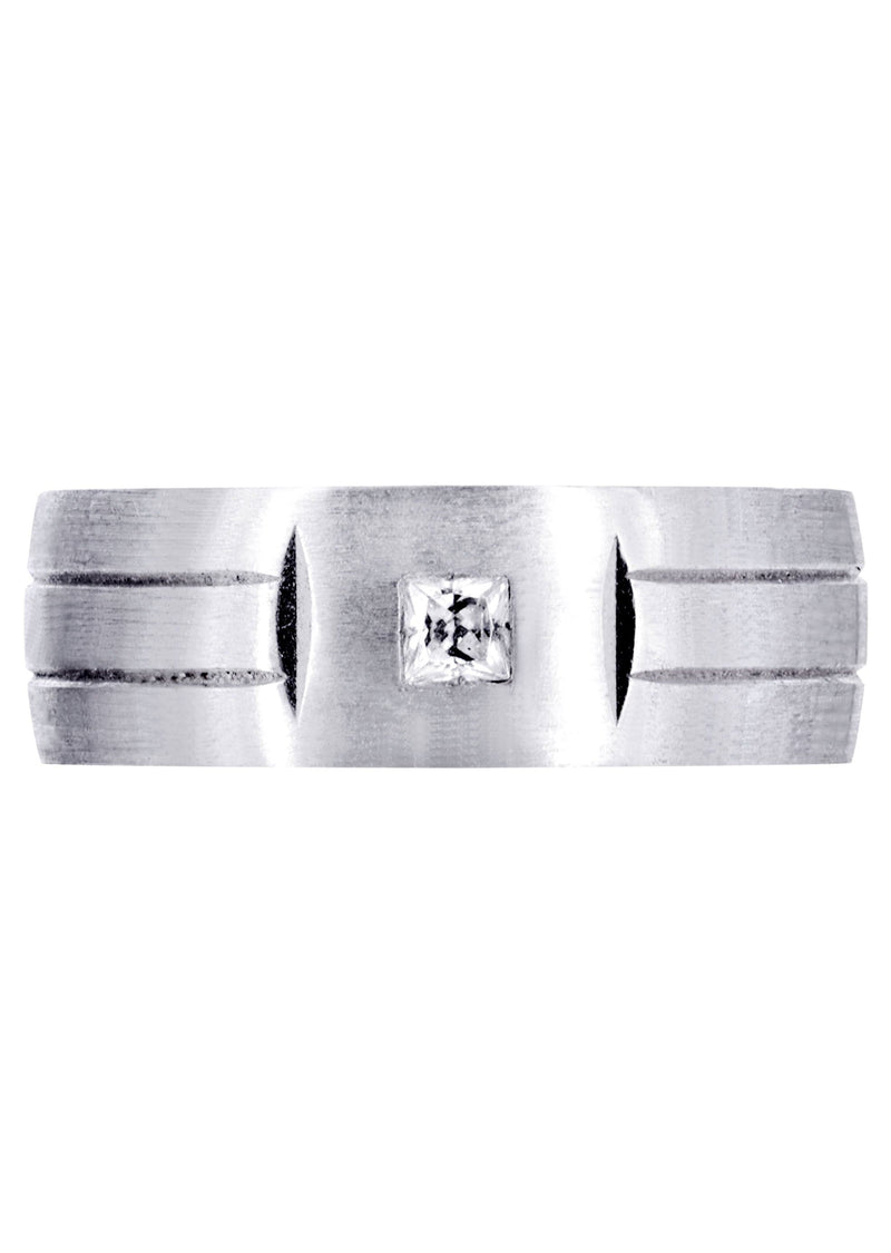 Diamond Mens Engagement Ring | 0.17 Carats | Satin Finish (Gerardo)