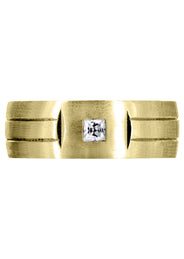 Yellow Gold Diamond Mens Engagement Ring | 0.17 Carats | Satin Finish (Gerardo)