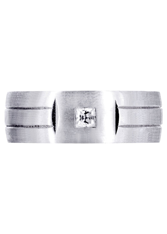 Diamond Mens Engagement Ring | 0.17 Carats | Satin Finish (Gerardo)