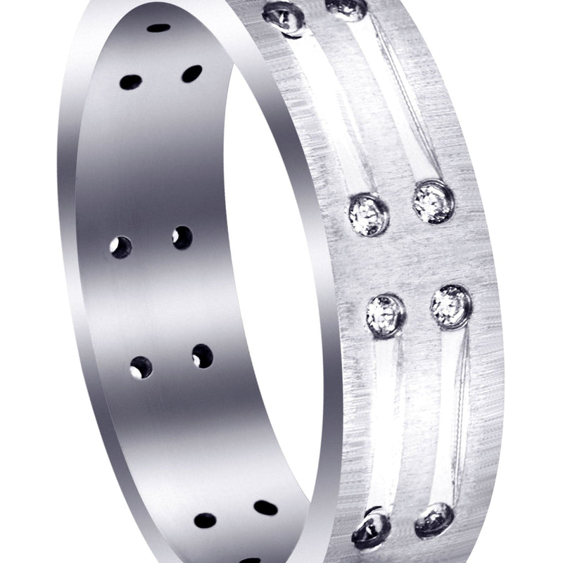 Diamond Mens Engagement Ring | 0.36 Carats | Cross Satin Finish (Kolton)
