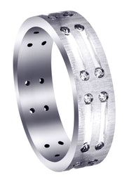 Diamond Mens Engagement Ring | 0.36 Carats | Cross Satin Finish (Kolton)