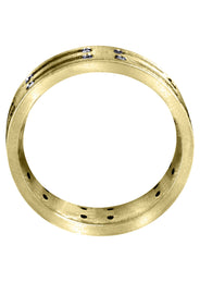 Yellow Gold Diamond Mens Engagement Ring | 0.36 Carats | Cross Satin Finish (Kolton)