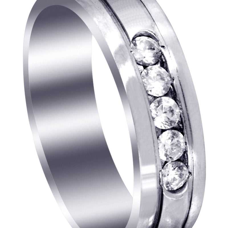 Diamond Mens Wedding Band | 0.35 Carats | Satin Finish (Gunnar)