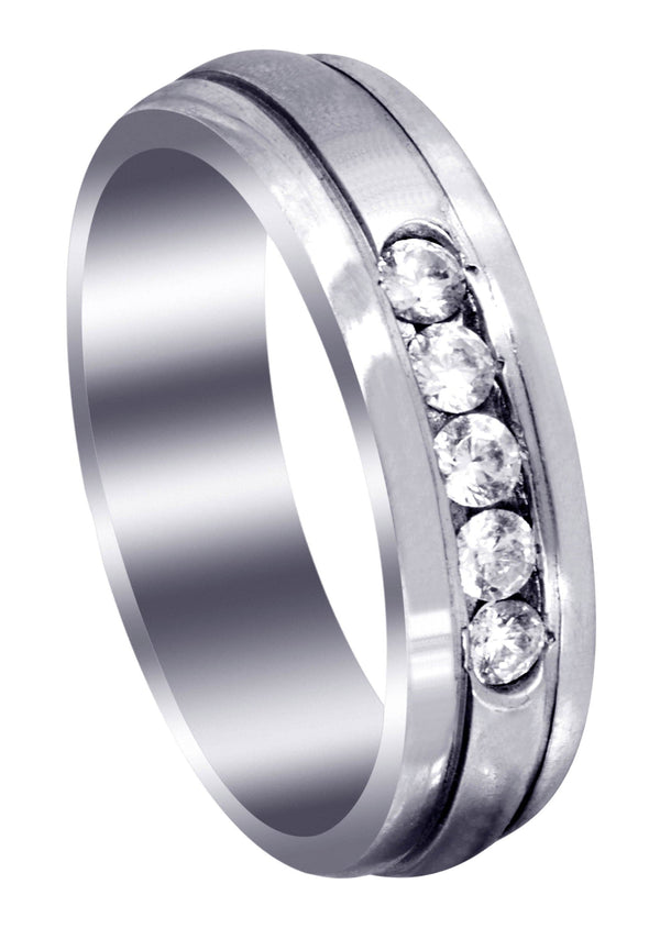 Diamond Mens Wedding Band | 0.35 Carats | Satin Finish (Gunnar)