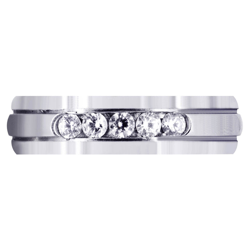 Diamond Mens Wedding Band | 0.35 Carats | Satin Finish (Gunnar)