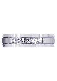 Diamond Mens Wedding Band | 0.35 Carats | Satin Finish (Gunnar)