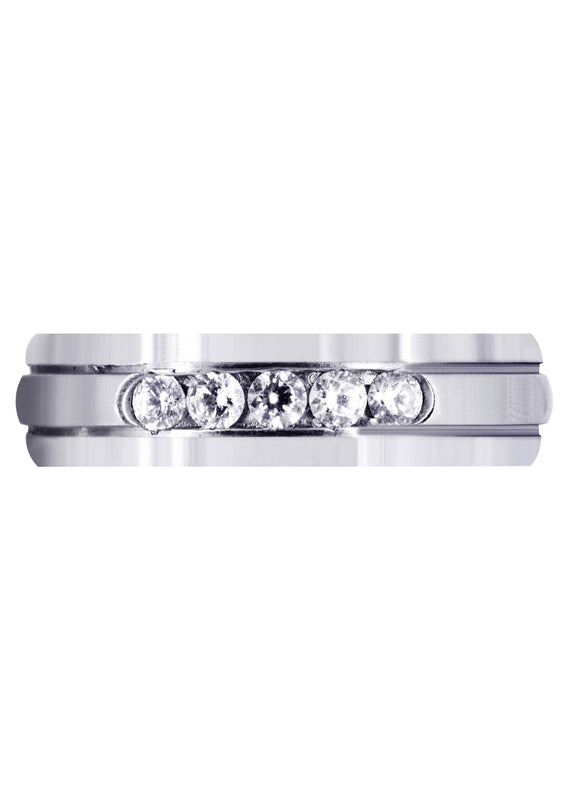 Diamond Mens Wedding Band | 0.35 Carats | Satin Finish (Gunnar)