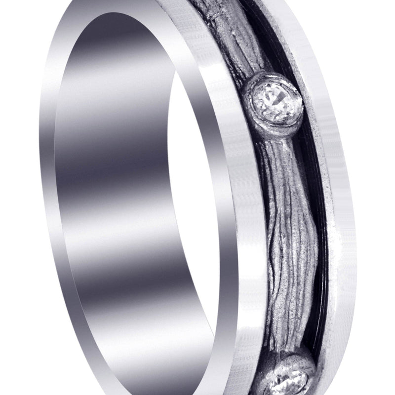 Diamond Mens Wedding Band | 0.15 Carats | Sand Blast Finish (Leonel)