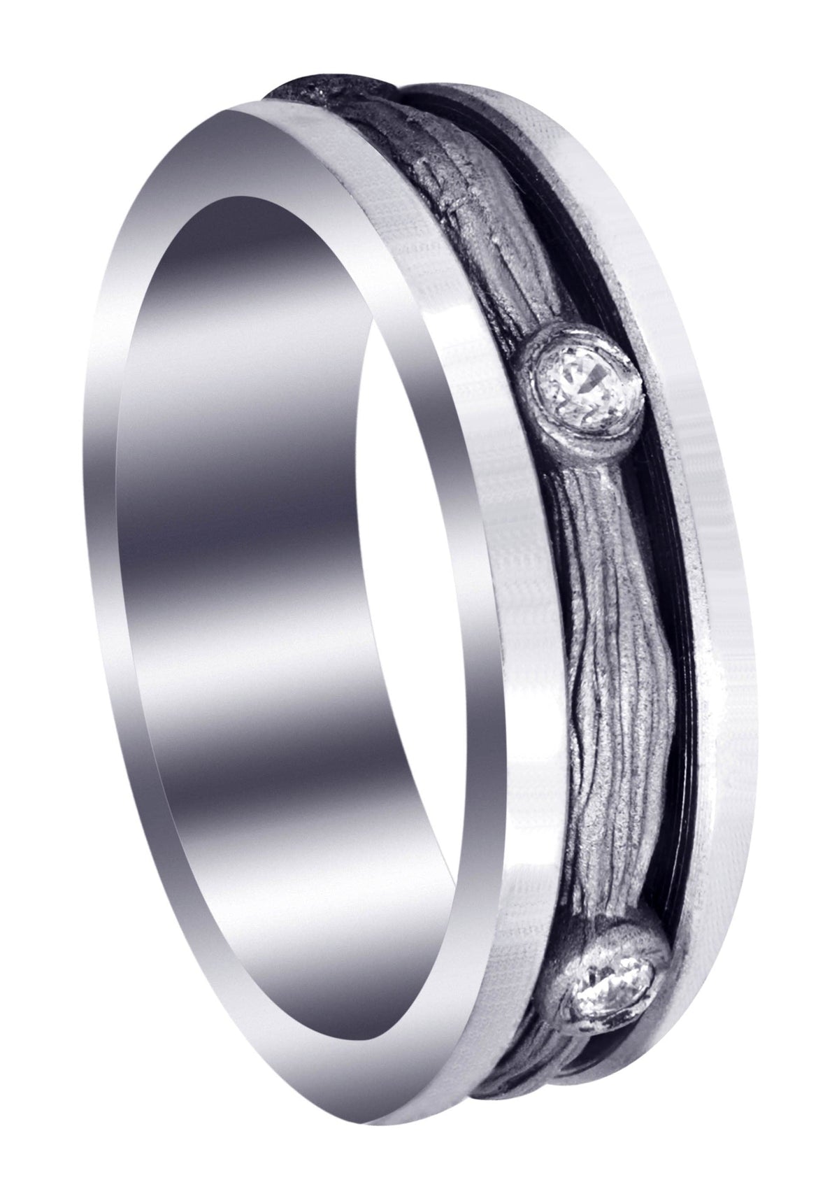 Diamond Mens Wedding Band | 0.15 Carats | Sand Blast Finish (Leonel)