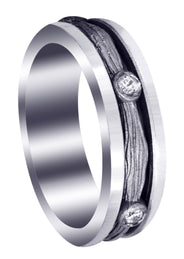 Diamond Mens Wedding Band | 0.15 Carats | Sand Blast Finish (Leonel)
