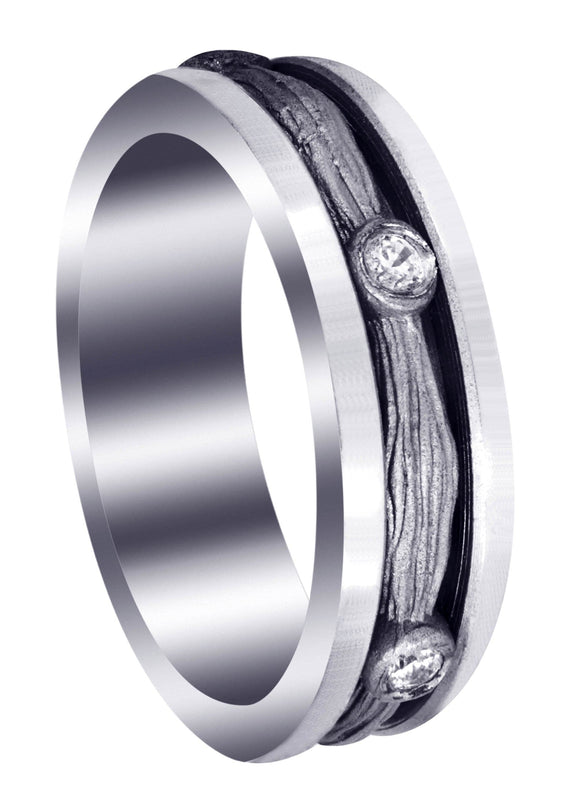 Diamond Mens Wedding Band | 0.15 Carats | Sand Blast Finish (Leonel)