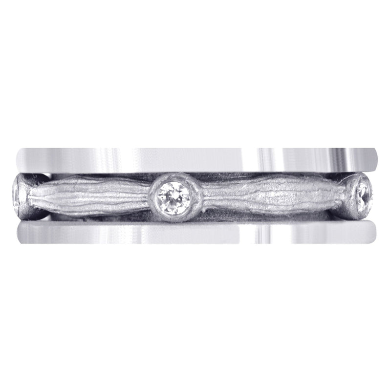 Diamond Mens Wedding Band | 0.15 Carats | Sand Blast Finish (Leonel)
