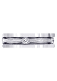 Diamond Mens Wedding Band | 0.15 Carats | Sand Blast Finish (Leonel)